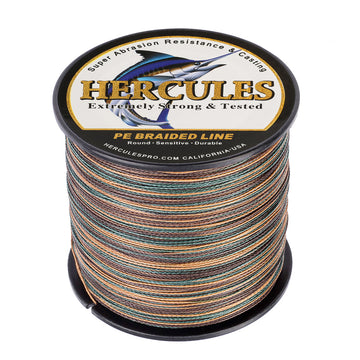 300M 328Yds Camouflage 6lb-100lb HERCULES PE PE Braided Fishing Line 4 Strands